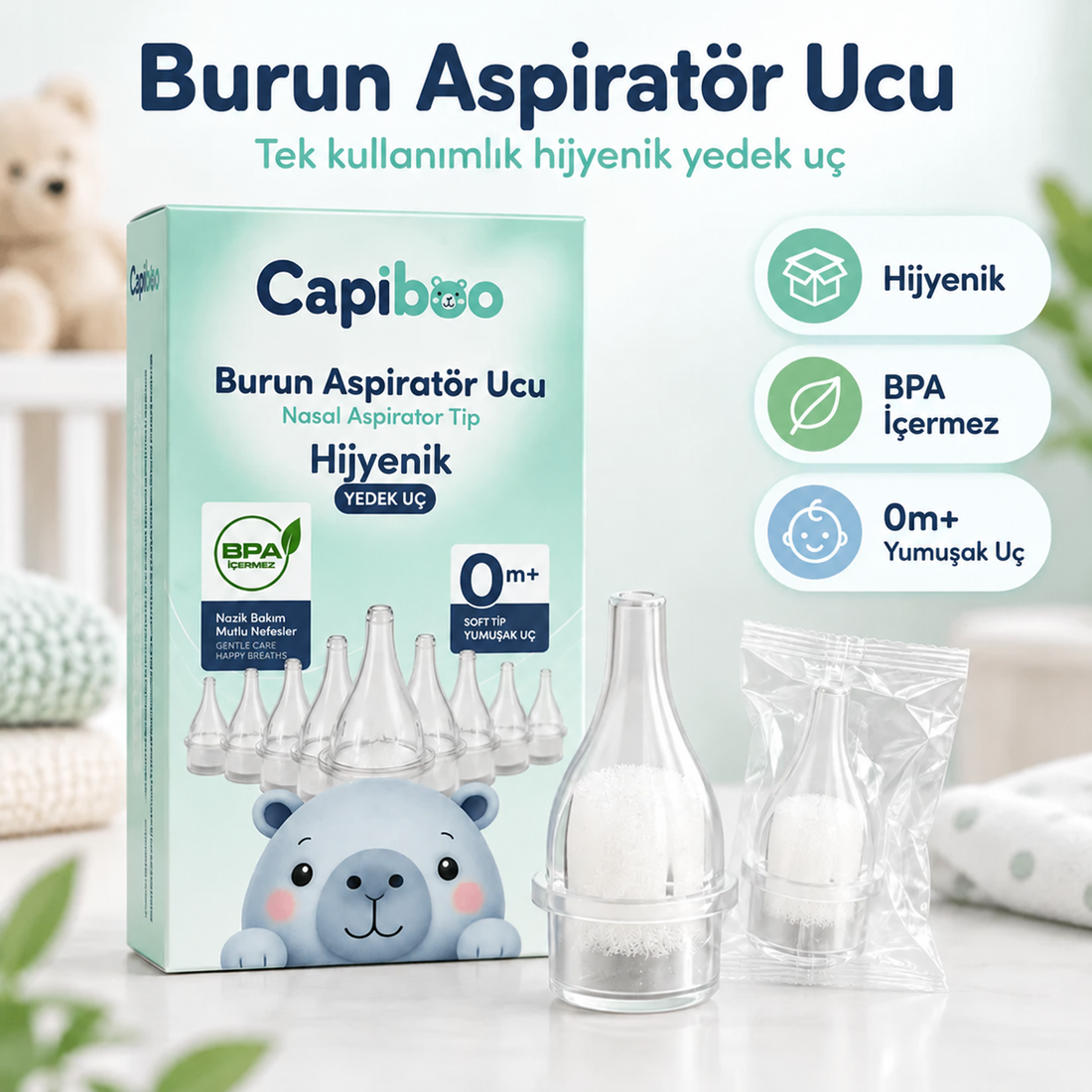 Capiboo Burun Aspiratör Yedek Ucu 10 Adet